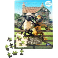 Shaun the Sheep Wooden Frame Puzzle 100 Pieces – Mossy Bottom Farm – 27 x 34 cm
