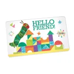 Planche à déjeuner La Chenille qui fait des trous – “Hello Friend” – antidérapante – mélamine – 23,5 × 14,5 cm