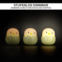 Veilleuse USB Baby Egg – Lot de 3 – Réglable – 5 cm – Changement de couleur – Rechargeable – Silicone