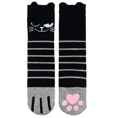 Ed, the Cat – Chaussettes pailletées avec semelle antidérapante
