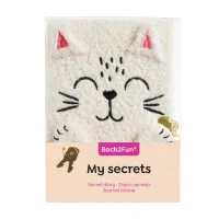Pluche Dagboek Kat met Slot – 80 Pagina's – 18,2 x 13,1 cm