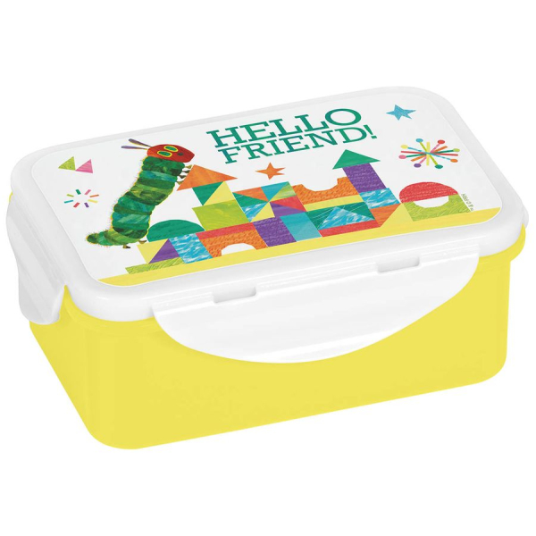 Boîte à lunch La Chenille qui fait des trous – “Hello Friend” – 650 ml – étanche avec couvercle à clips
