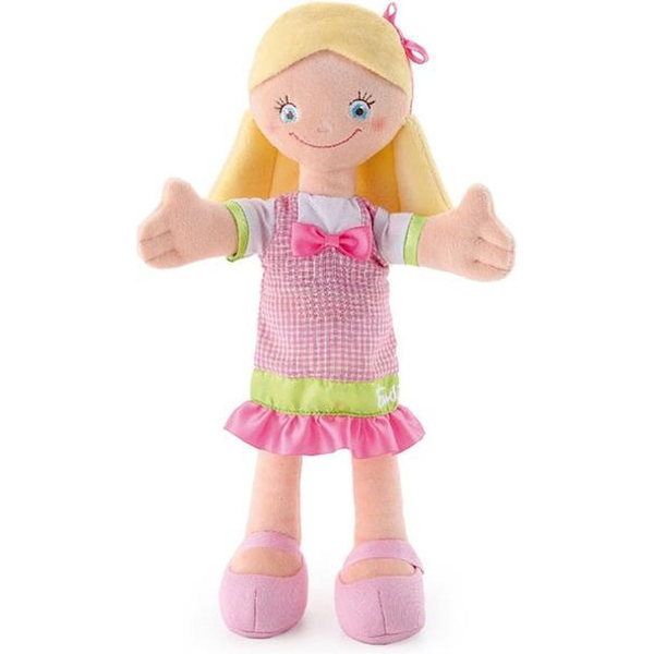 Trudi stoffen pop met roze jurk 30 cm