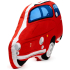 coussin en peluche Fiat 500 rouge