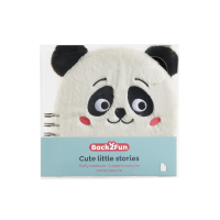 Pluche Notitieboek Panda – Spiraalbinding – 160 Pagina's – 16 x 16 cm