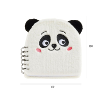 Pluche Notitieboek Panda – Spiraalbinding – 160 Pagina's – 16 x 16 cm