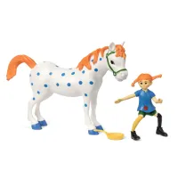 Pippi Langkous – Accessoireset figuren Pippi en het paard Witje