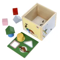 Pippi Langkous Vormenstoof van Hout – Houten Sorteerdoos met 6 Vormen – Educatief Babyspeelgoed – Vanaf 12 Maanden