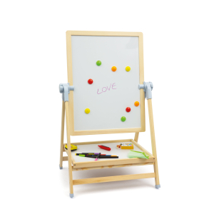 Sevi Wood Eco Smart double-sided magnetic board: chalkboard and whiteboard in 1