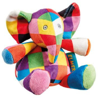 Elmer Plush rattle toy 12 cm