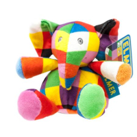 Elmer Plush rattle toy 12 cm
