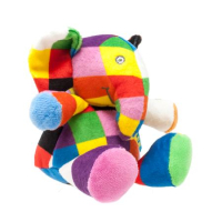 Elmer Plush rattle toy 12 cm