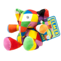 Elmer Plush rattle toy 12 cm
