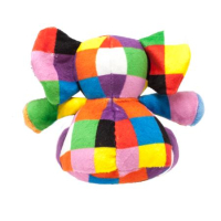Elmer Plush rattle toy 12 cm