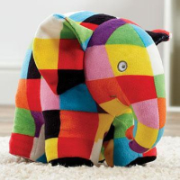 Elmer knuffel Patchwork olifant 17 cm