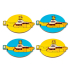 Sous-verres The Beatles Yellow Submarine – Set de 4