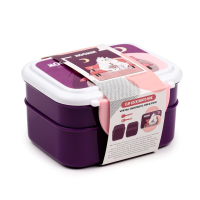 Moomin Paarse Clip Bento Box Lunchtrommel met bestek