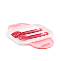 Moomin Paarse Clip Bento Box Lunchtrommel met bestek