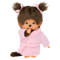 Monchhichi Meisje in roze badjas 20 cm