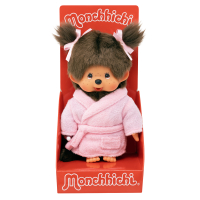 Monchhichi Meisje in roze badjas 20 cm