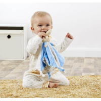 Pieter Konijn Knuffeldoekje wit-blauw