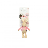 Pieter Konijn Flopsy knuffel trilspeelgoed met bevestigingsring 