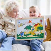 Pippi Langkous dubbelzijdig magneetbord met letters en figuren