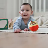 Pippi Langkous Zachte Babybal – Sensorische Activiteitenbal met Belletje & Labeltjes – Vanaf de geboorte