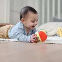 Pippi Langkous Zachte Babybal – Sensorische Activiteitenbal met Belletje & Labeltjes – Vanaf de geboorte