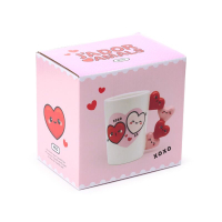 Mug cœur XOXO J’Adoramals avec anse décorative