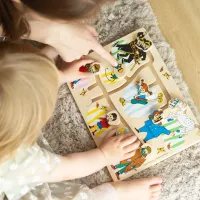 Pippi Langkous Houten Doolhofpuzzel – Labyrint Puzzel – Educatief Motoriekspeelgoed – Vanaf 12 Maanden