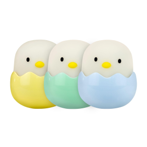 Nachtlamp USB Baby Egg – Set van 3 – Dimbaar – 5 cm – Kleurwissel – Oplaadbaar – Silicone