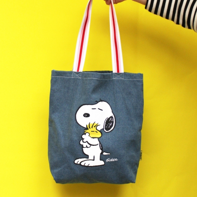 House of Disaster Peanuts Snoopy ‘Love’ Stonewash Tote Bag