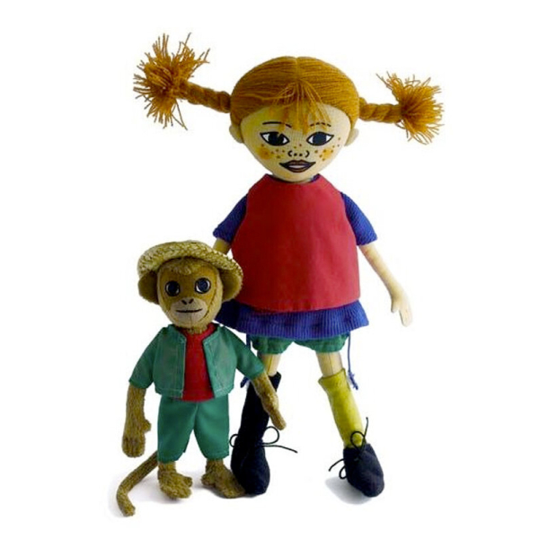 Pippi Langkous Stoffen poppen Pippi en Mr Nilsson