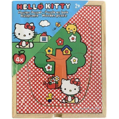 Houten puzzel set Hello Kitty