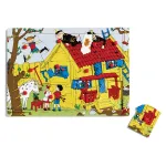Fifi Brindacier Puzzle de boutons en bois 12 pièces