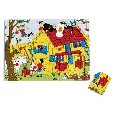 Pippi Longstocking Wooden Peg puzzle 12 pieces