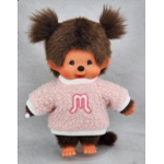 Sekiguchi Monchhichi Fille avec pull rose 20 cm