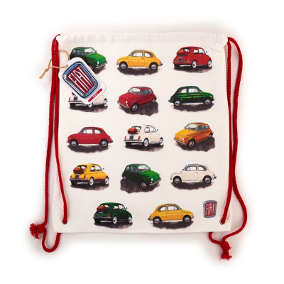 Fiat 500 canvas drawstring bag