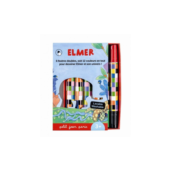 Elmer Dubbele Viltstiften (Set van 6, 12 Kleuren)