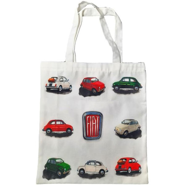 Fiat 500 reusable canvas tote bag