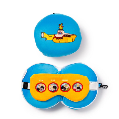 Relaxeazzz Yellow Submarine Pluche Reiskussen & Slaapmasker – Rond