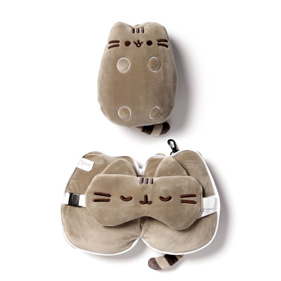 Pusheen Relaxeazzz Reiskussen met Slaapmasker – opvouwbaar
