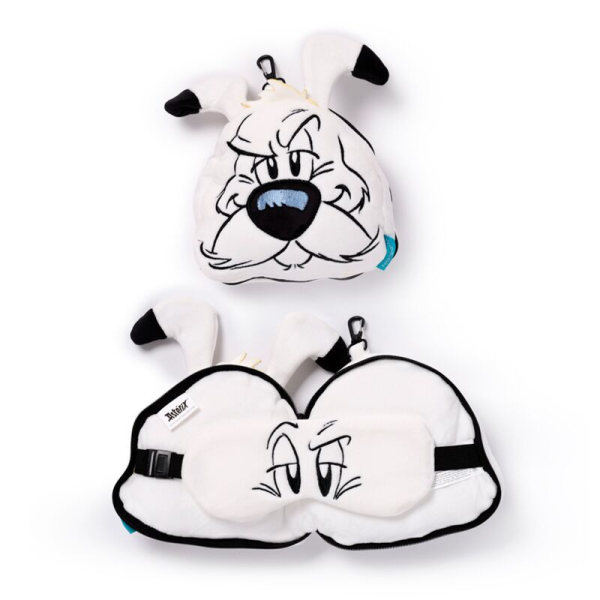 Relaxeazzz Idéfix – Coussin de Voyage Rond & Masque de Sommeil Asterix