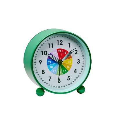 Réveil éducatif pour enfants – horloge analogique avec affichage 24 heures VERT