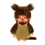 Sekiguchi Monchhichi Girl in gold glitter dress 20 cm 