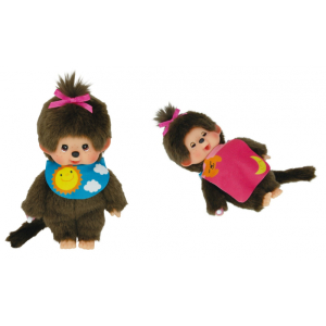 Monchhichi Meisje Slaapogen - Omkeerbare Slab 20 cm