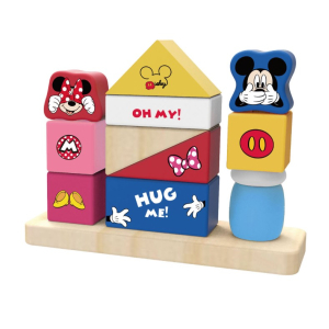 Disney Mickey Mouse Houten Blokkenset – 12 blokken + plank – Speelgoed vanaf 12 maanden
