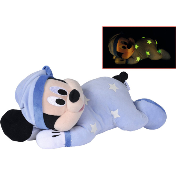 Mickey Mouse bedtime plush – glow-in-the-dark pyjamas – 30 cm