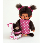 Monchhichi Soins Maternels Avec poussette et Bébé 20 cm